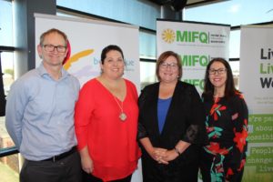 Mitchell Giles from Lives Lived Well, Donna Didlick from Mental Illness Fellowship Queensland, Merrilyn Strohfeldt from Darling Downs and West Moreton PHN and Susan Anderson from beyondblue.